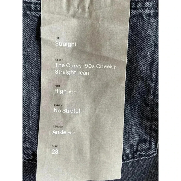 Everlane The Curvy 90’s Cheeky Straight Jean size 28 in washed black NWT - Picture 8 of 9